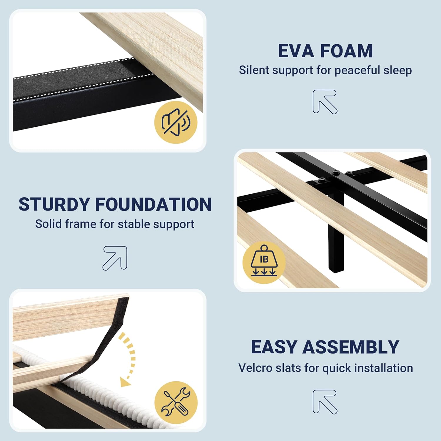 Allewie Queen Bed Frame, Upholstered Platform Bed, Adjustable Vertical Channel Tufted Headboard, Corduroy Fabric, Modern Low Profile, Wooden Slats, No Box Spring Needed, Easy Assembly, White