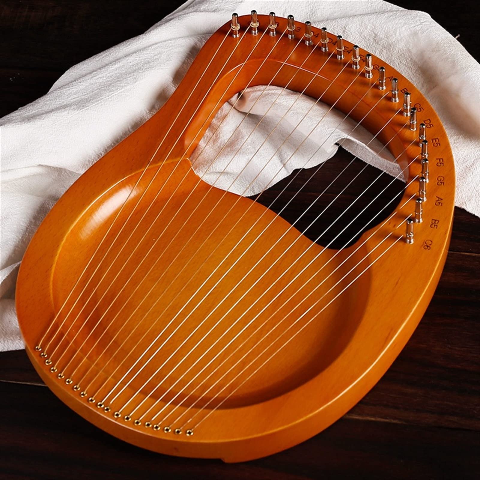 Lyre Harfe 19 Saiten Holz Mahagoni Lyre Harp Musical Instrument Mit Tuningschlüssel Und Saiten