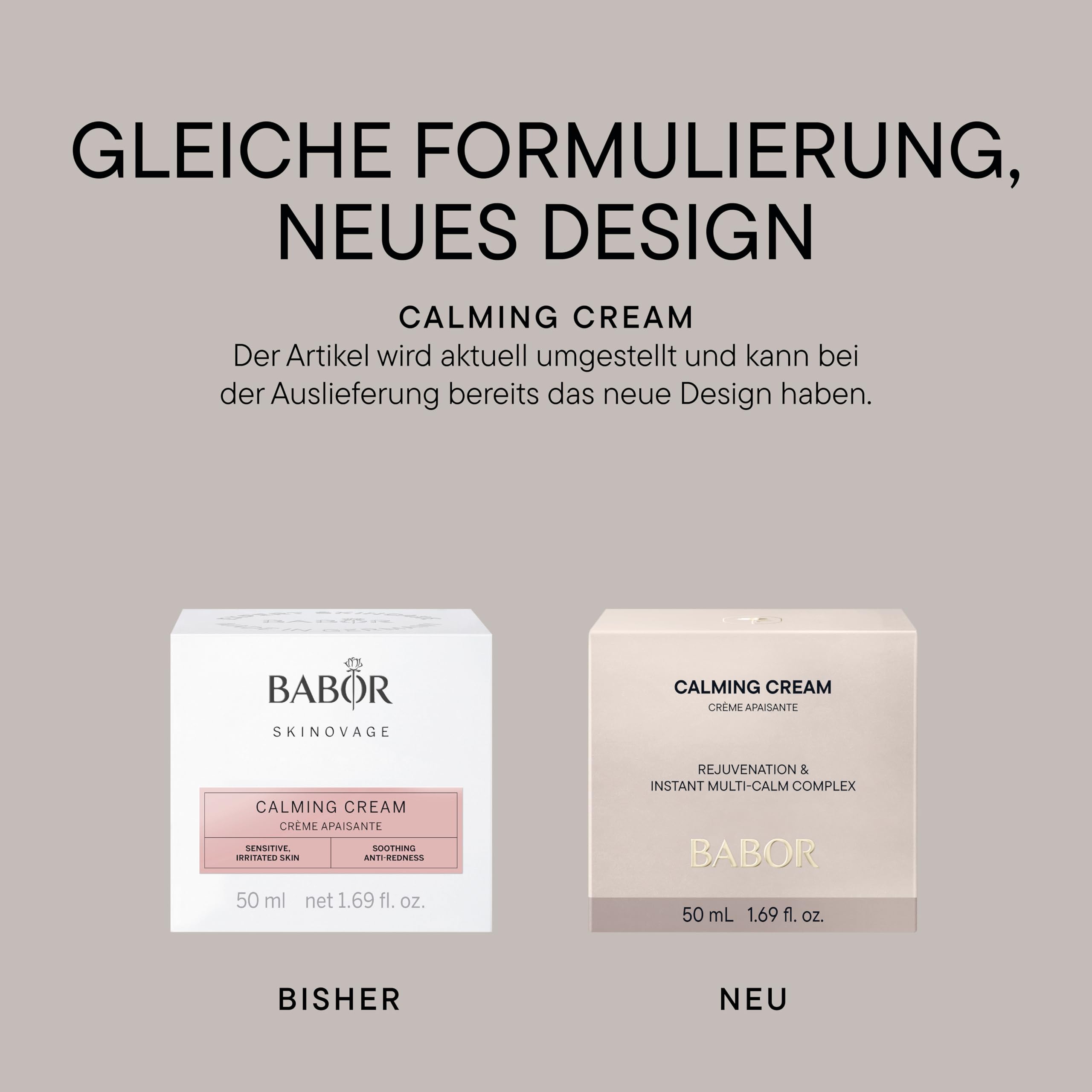BABOR SKINOVAGE Calming Cream, Gesichtscreme für empfindliche Haut, Feuchtigkeitspflege ohne Farb- oder Duftstoffe, Vegane Formel, 50 ml