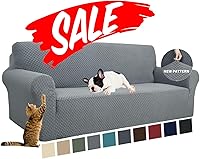 YEMYHOM Jacquard High Stretch Sofa Cover for 3 Cushion Couch - Pet Proof Non-Slip Magic Slipcover, Light Gray