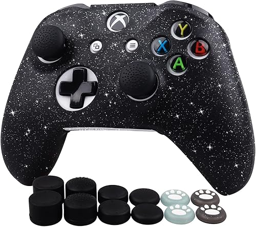 RALAN Glitter Controller Skin for Xbox One, Anti-Slip Silicone Controller Cover Protector Compatible for Xbox 1 WirelessWired Gamepad Joystick with