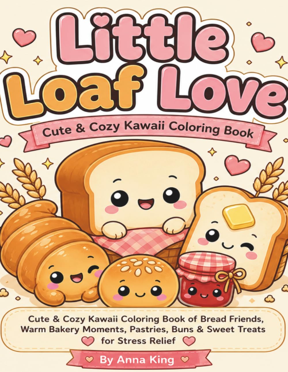 Little Loaf Love: Cute & Cozy Kawaii Coloring Book of Bread Friends, Warm Bakery Moments, Pastries, Buns & Sweet Treats for Relaxation