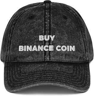 Buy Binance Coin Hat Embroidered Vintage Cotton Twill Cap