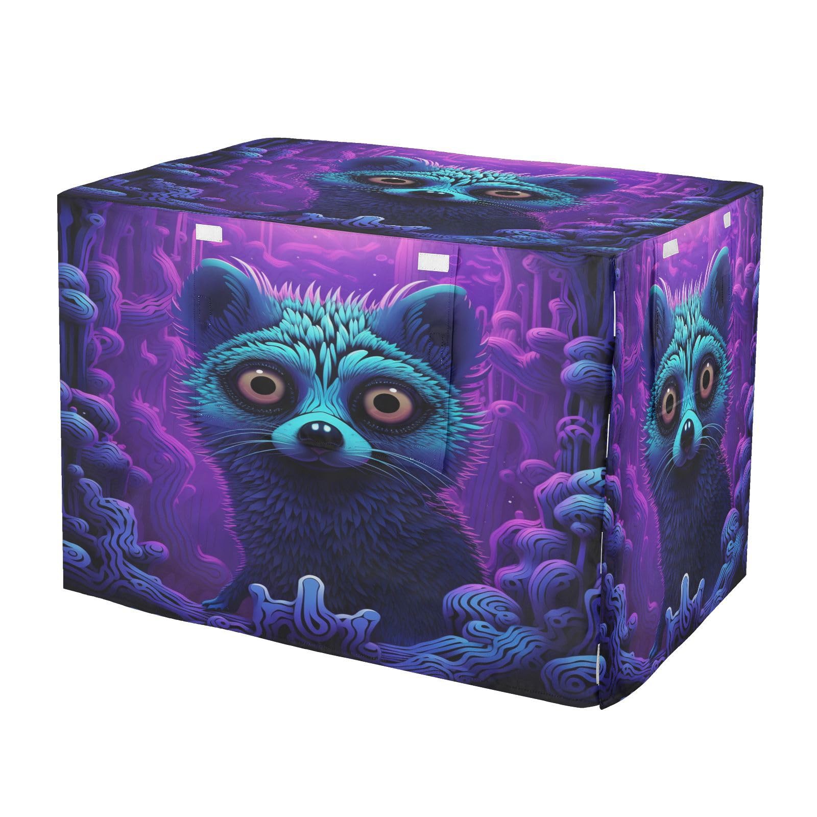 Cage de transport housse violette llemurien contre la pluie chat