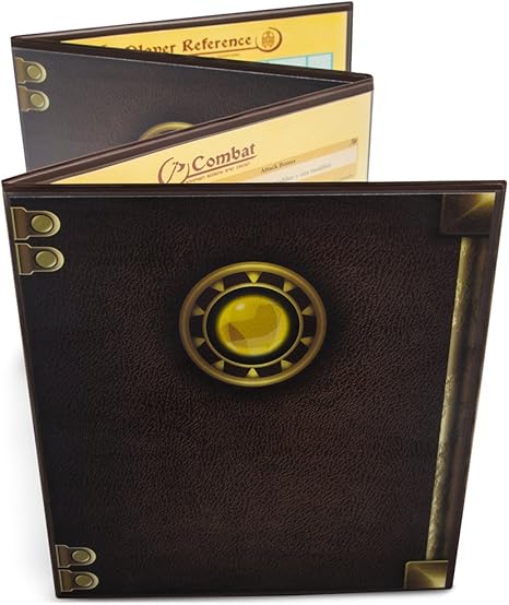 Path Gaming - Schermo Da Gioco In Legno Inciso Al Laser A Quattro Pannelli Per Dungeons E Draghi, DND, Pathfinder E Altri Giochi Di Ruolo Da Tavolo - 6 Giocatori - 12 - Foto 5