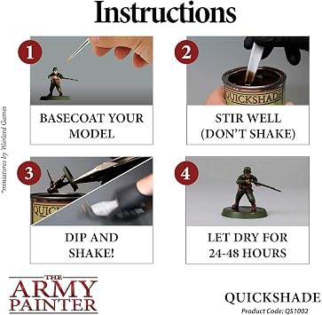 The Army Painter Quickshade Miniature Varnish for Miniature Painting, Strong Tone Model Paint, Pot/Can, (250 mL), Approximately 8.45 oz