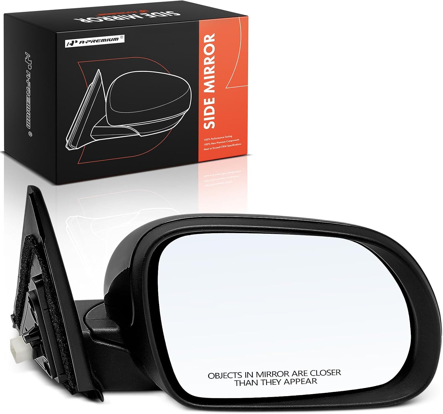 A-Premium Passenger Side Power Door Mirror - Compatible with Kia Soul 2020-2023 - Non-Heated Manual Folding Black Outside Rear View Mirror