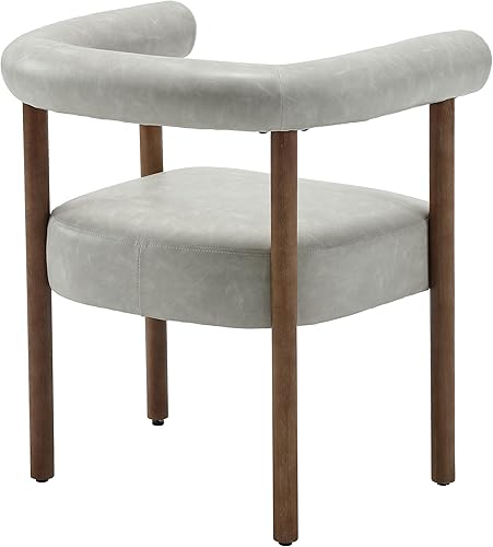 Miniatura 5 de Juego de 2 sillas de comedor de piel sintética, modernas sillas de comedor tapizadas, respaldo curvado, sillas de comedor de cocina, sillas de