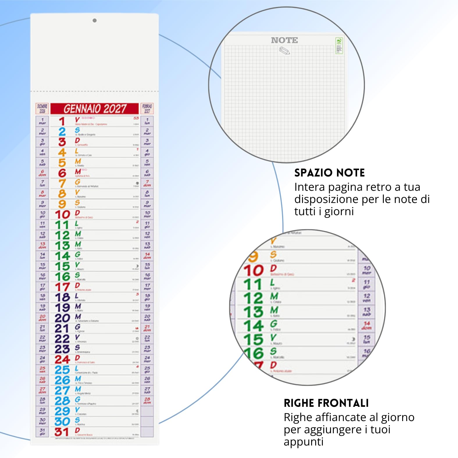 Calendari Personalizzati 2027 Stock da 100 Pezzi Olandesi da Muro per Gadget Pubblicitari di Fine Anno come Omaggio per i Clienti Regali Aziendali Cod. PA670