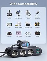 Vista 6 de [2025 Upgraded] 7 in 1 Cigarette Lighter Adapter, JOYROOM 179W Car Charger Adapter with PD30W Charge(3.3FT Cable), 24V/ 12V Cigarette Lighter