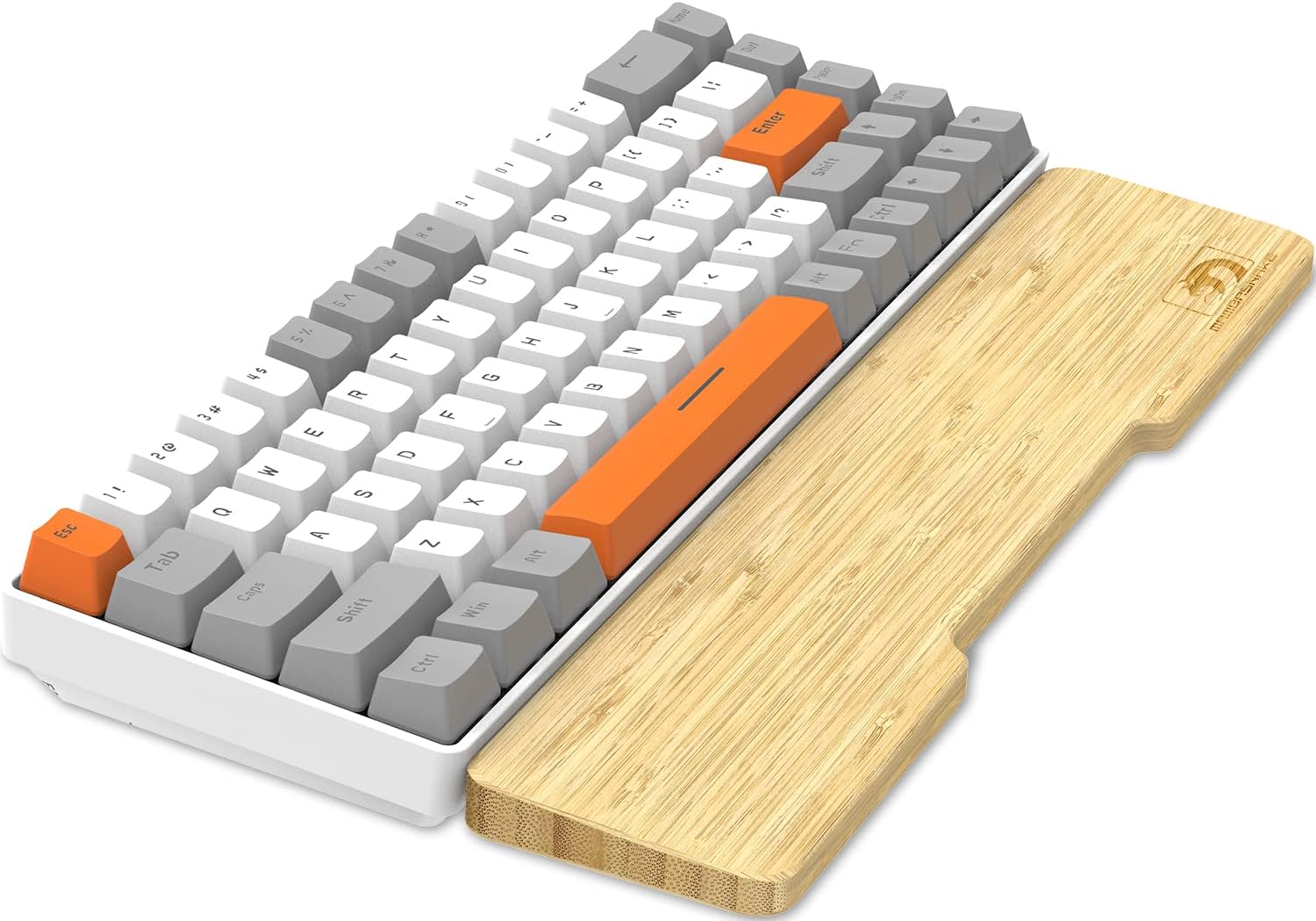 Bamboo Keyboard Wrist Rest for Computer Keyboard, Ergonomic Mechanical Keyboard Wrist Rest, Hard Wrist Rest for and Pain Relief, Anti-Slip Keyboard Rest Pad for Laptop/PC Gaming/Mac (61-Key)