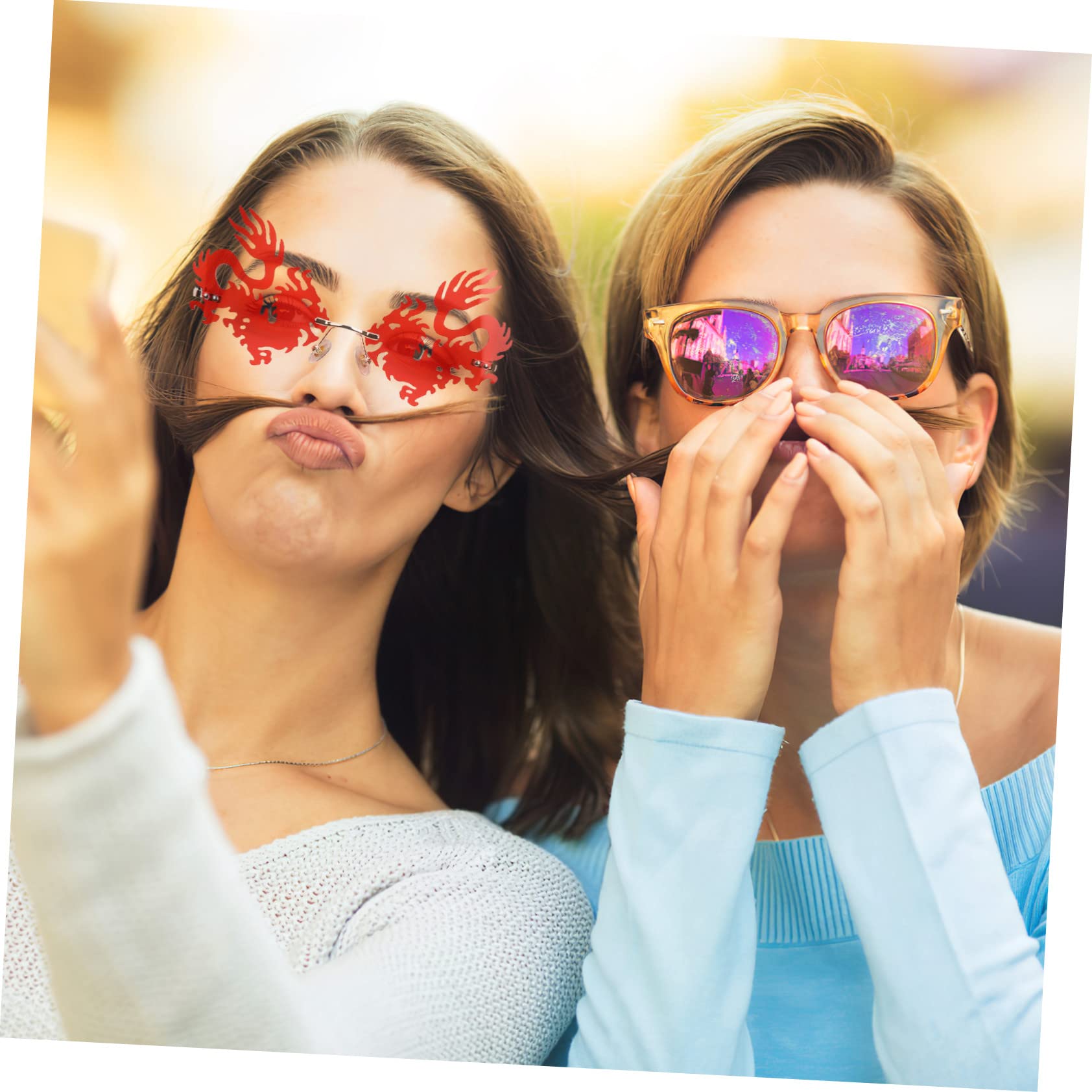 SHERCHPRY 3 Paare Flamme Gläser Herren-Sonnenbrille rahmenlose brille stylische herren sonnenbrille schnapsgläser personalisierte Sonnenbrille randlose Brillen modisch Fräulein Stk