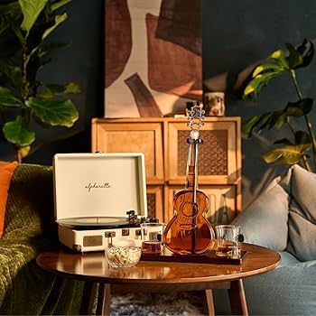Amazon.com | Guitar Whiskey & Wine Decanter & Mahogany Base - The
