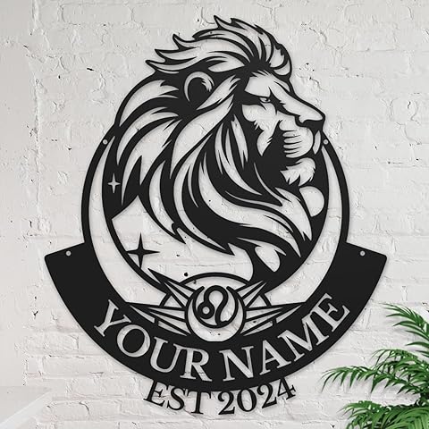 Personalized The Zodiac Wall Decor Name Sign ,Black Custom Shed The Zodiac Home Met...