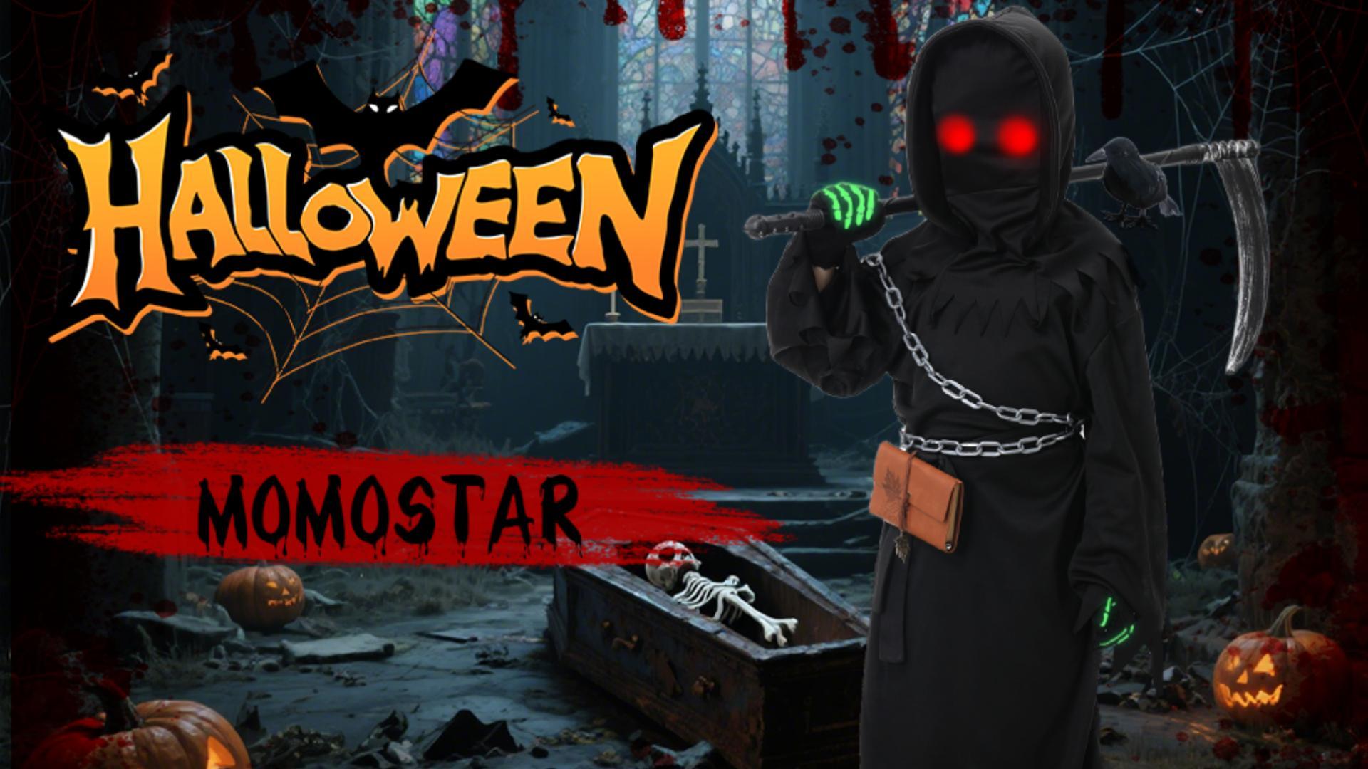 YongSral Costume da Mietitore per Adulto, Costume da Grim Reaper con Maschera, Guanti, Falce, Costume Morte Halloween, Costume di Triste Mietitore, Costumi Halloween Uomo Mietitore