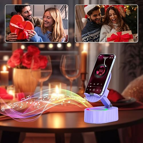 Miniatura 7 de Altavoz Bluetooth de Audio de Inducción Inalámbrico 5 en 1 Soporte para Teléfono de Emergencia Recargable (3000mAh) con Luz Ambiental Colorida 300