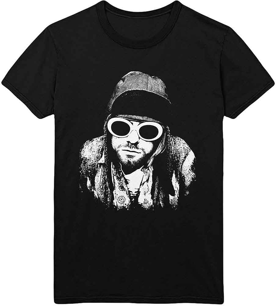 Amazon.com: Kurt Cobain T Shirt Sunglasses Portrait Black & White