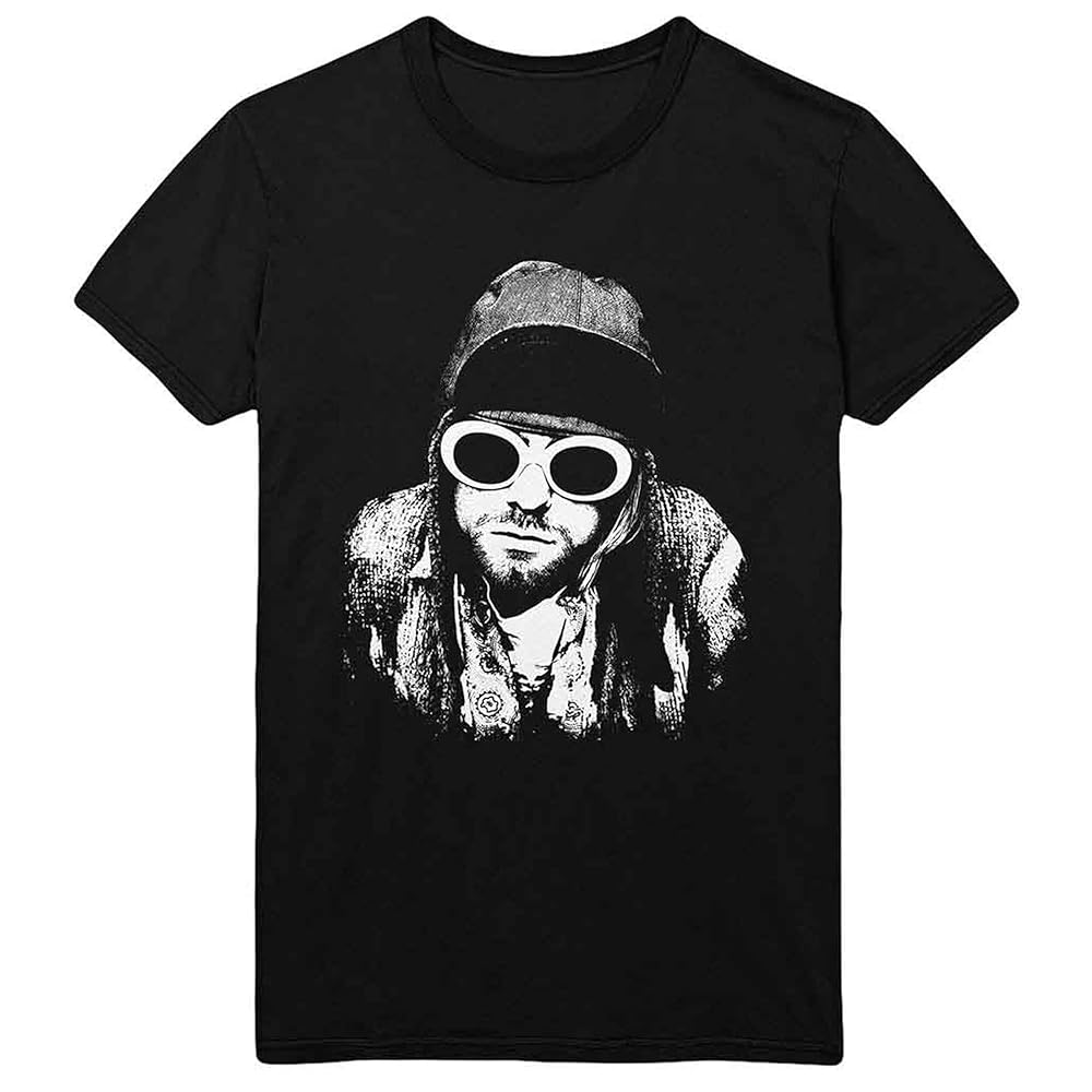 Amazon.com: Kurt Cobain T Shirt Sunglasses Portrait Black