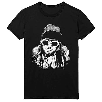 Amazon.com: Kurt Cobain T Shirt Sunglasses Portrait Black
