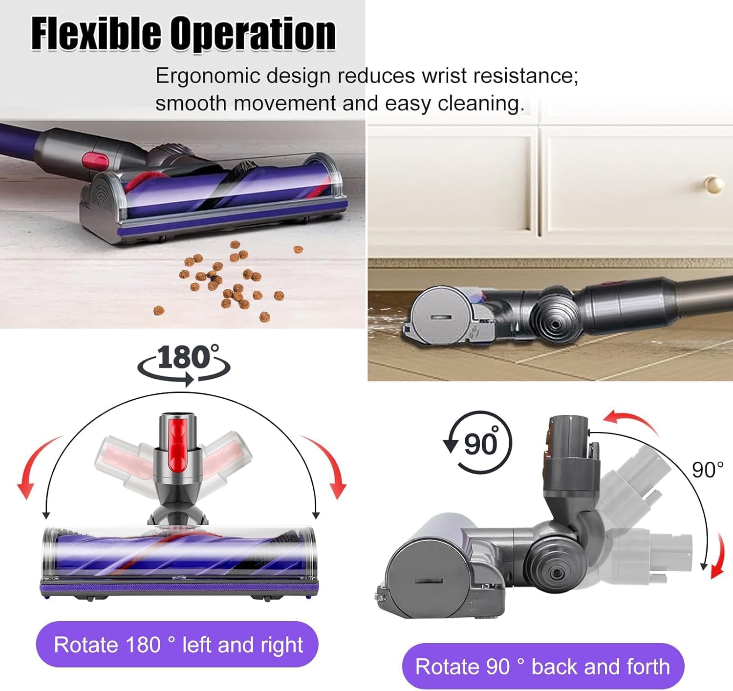 Tête de Brosse Dyson V7 V8 V10 V11 V15 SV10 SV11 SV12 SV14 Brosse Motorisée Sols Durs Tapis