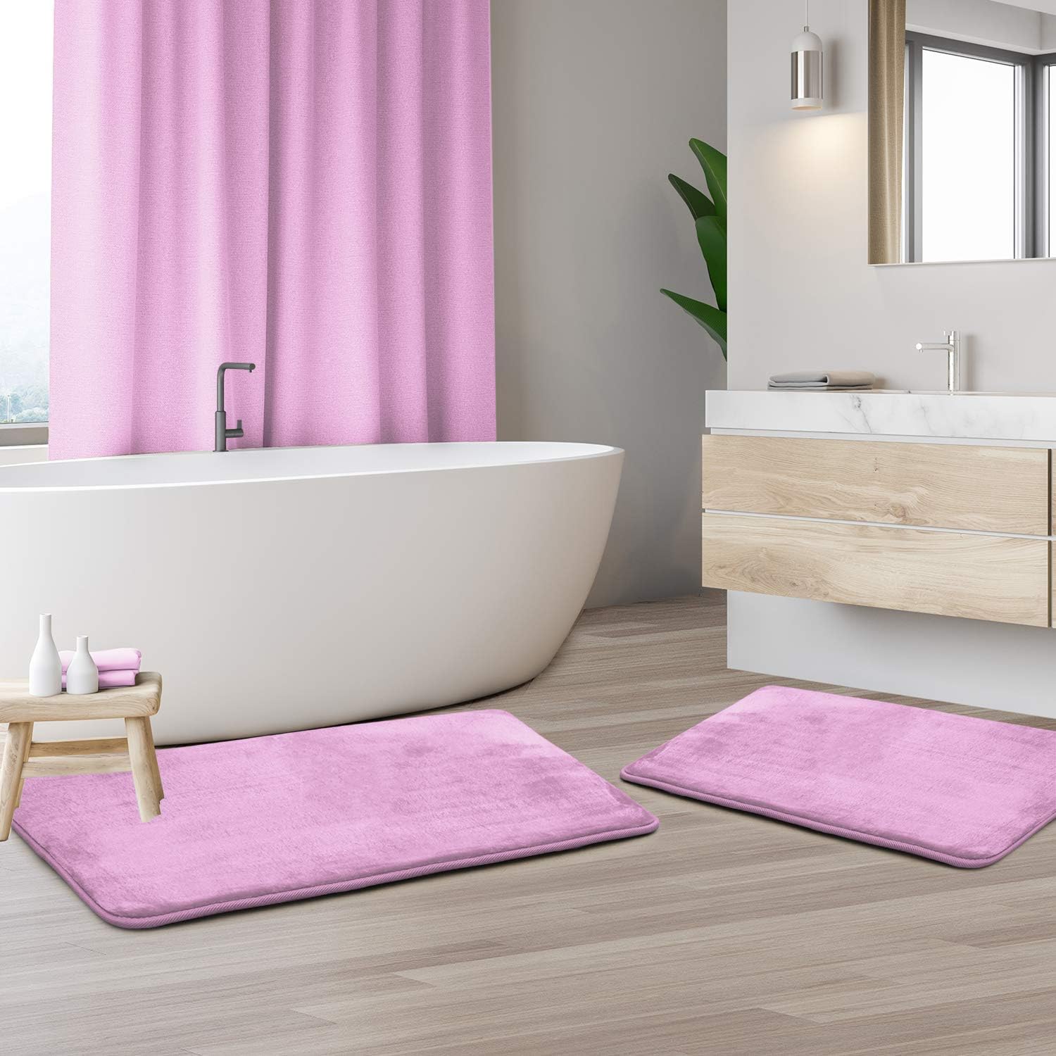Clara Clark Bath Mat Set Memory Foam Bath Mat Soft