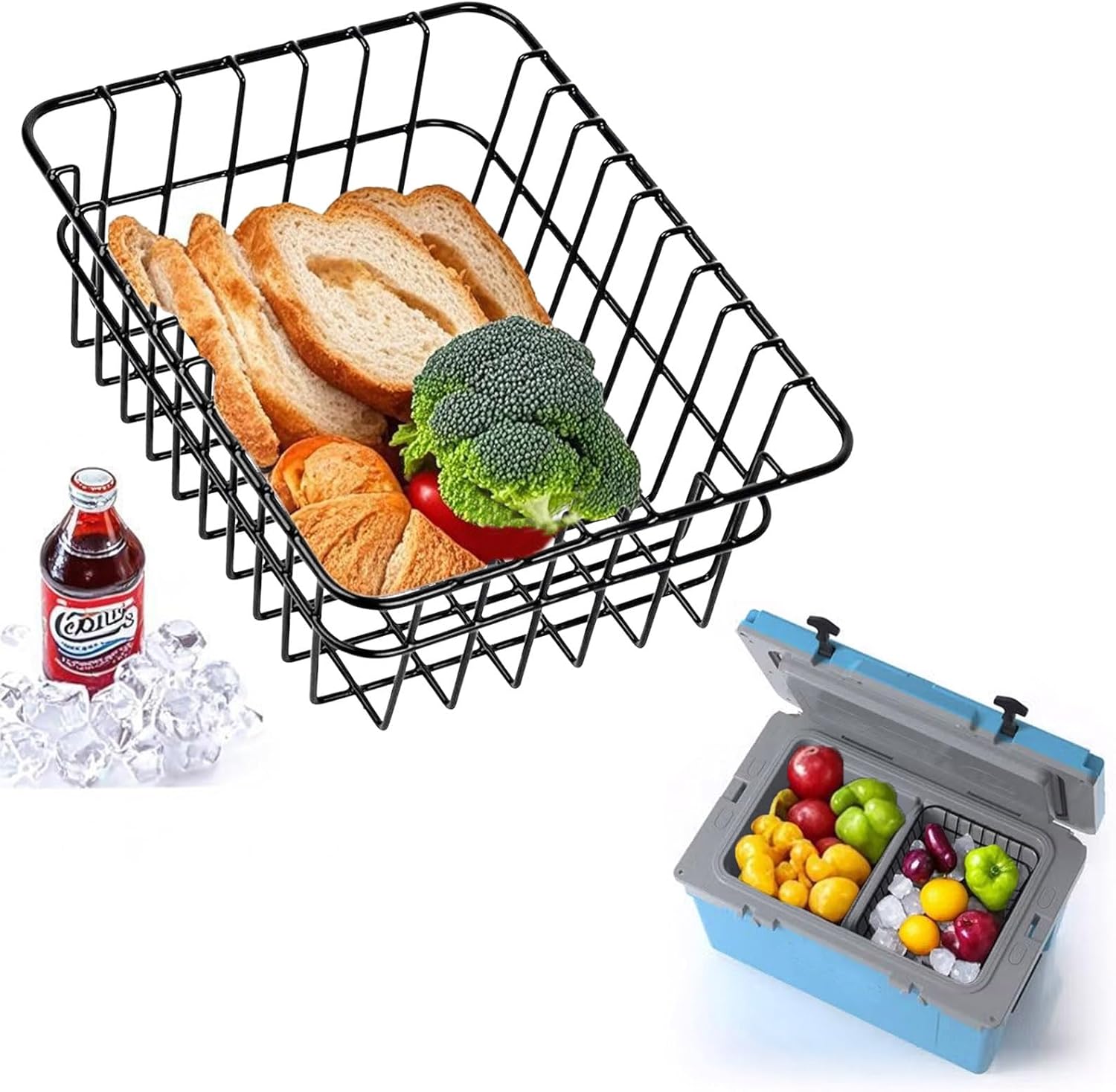 Cooler Basket for RTIC 52QT, 72QT Ultra-Light Coolers, Compatible with Coleman 54 QT Steel Belted Coolers, Keep Smaller Items Dry-Goods Basket