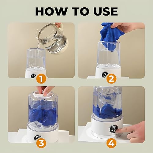 Miniatura 3 de Taza de lavandería inteligente mejorada 2026, lavadora inalámbrica, lavadora de ropa interior, mini lavadora recargable portátil, para apartamento,