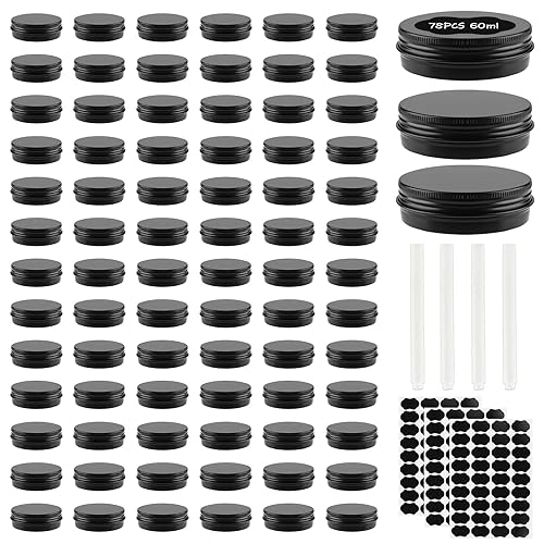 OBKJJ 78 Pcs 2 Oz Aluminum Tin Cans Round Cans
