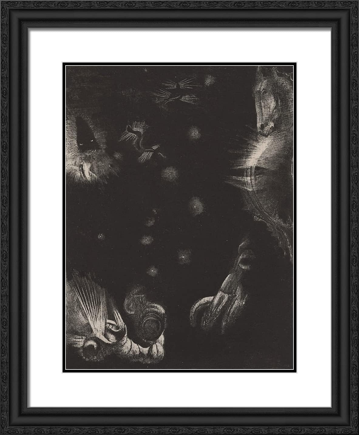 ArtDirect Redon, Odilon 20x24 Gold Ornate Framed Art Print with Double Matting Titled: Different Peoples Inhabit the Countries of the Ocean