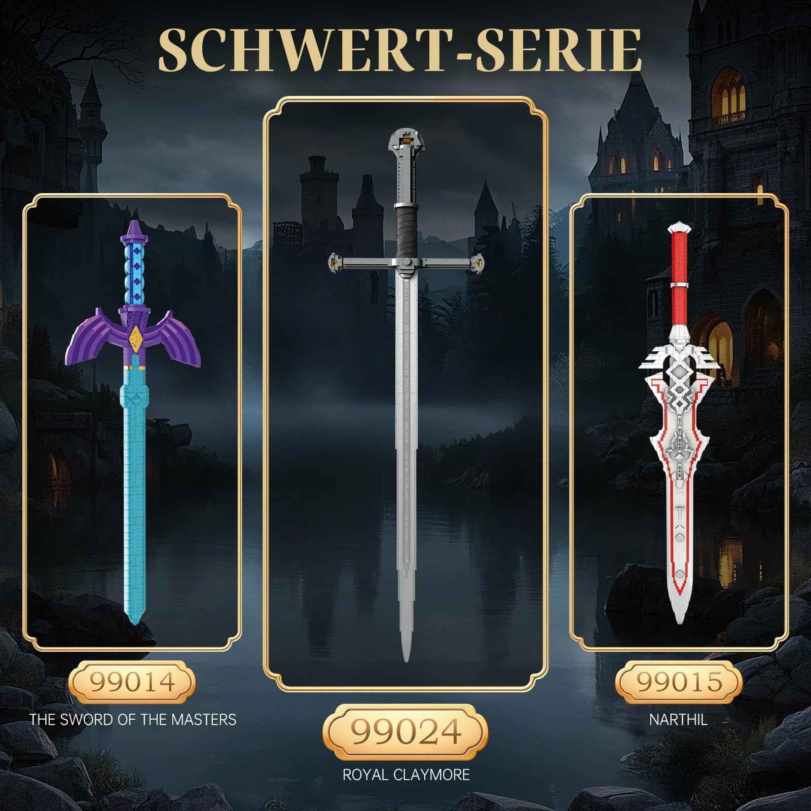Reobrix Narthil Schwert Klemmbausteine Set für Erwachsene 99024, Anime Schwert Modellbausatz, Bauset zum Bauen, Sammlerstück Deko, Cosplay Spielzeugschwert, Geschenk ab 14 Jahren