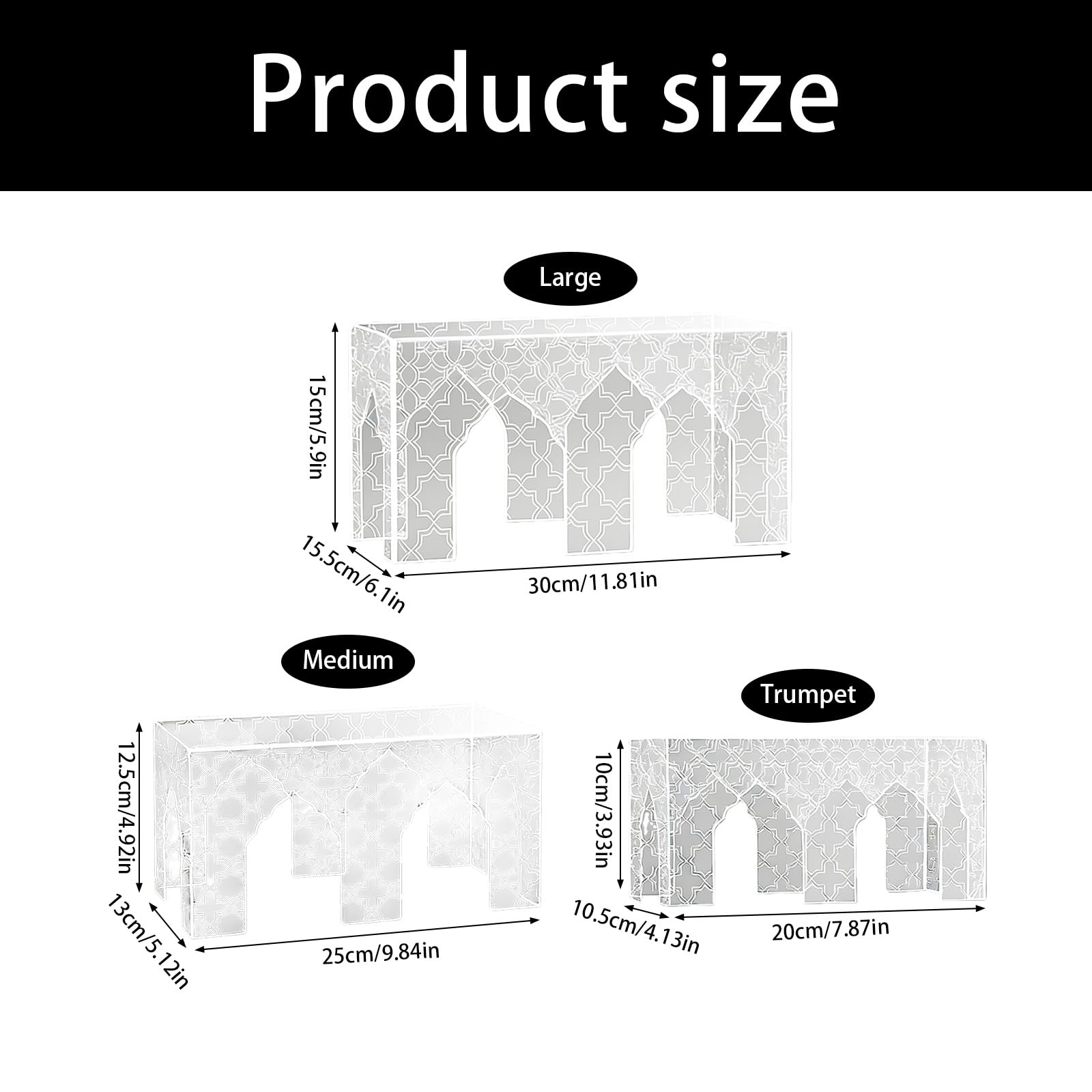 Espositore per dolci e snack durante le feste, in acrilico, stile mediorientale, elegante, trasparente, per esporre dolci e snack durante le feste