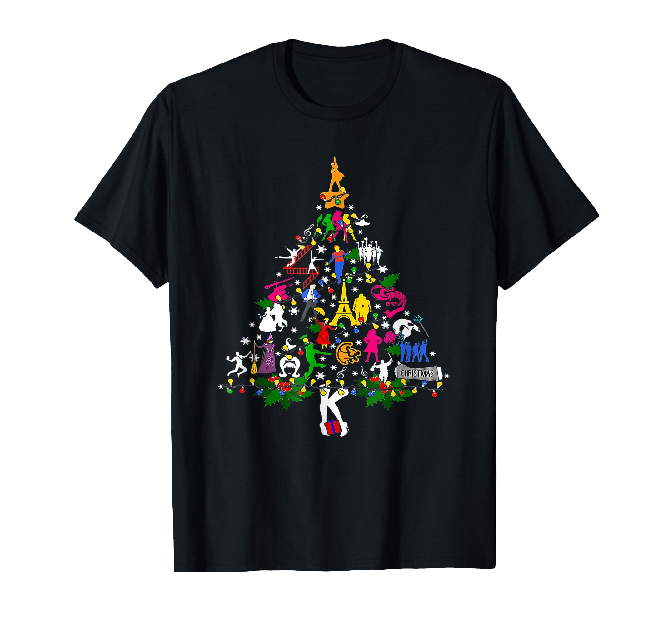 Broadway Musical Theatre Christmas Tree Funny Xmas T-Shirt