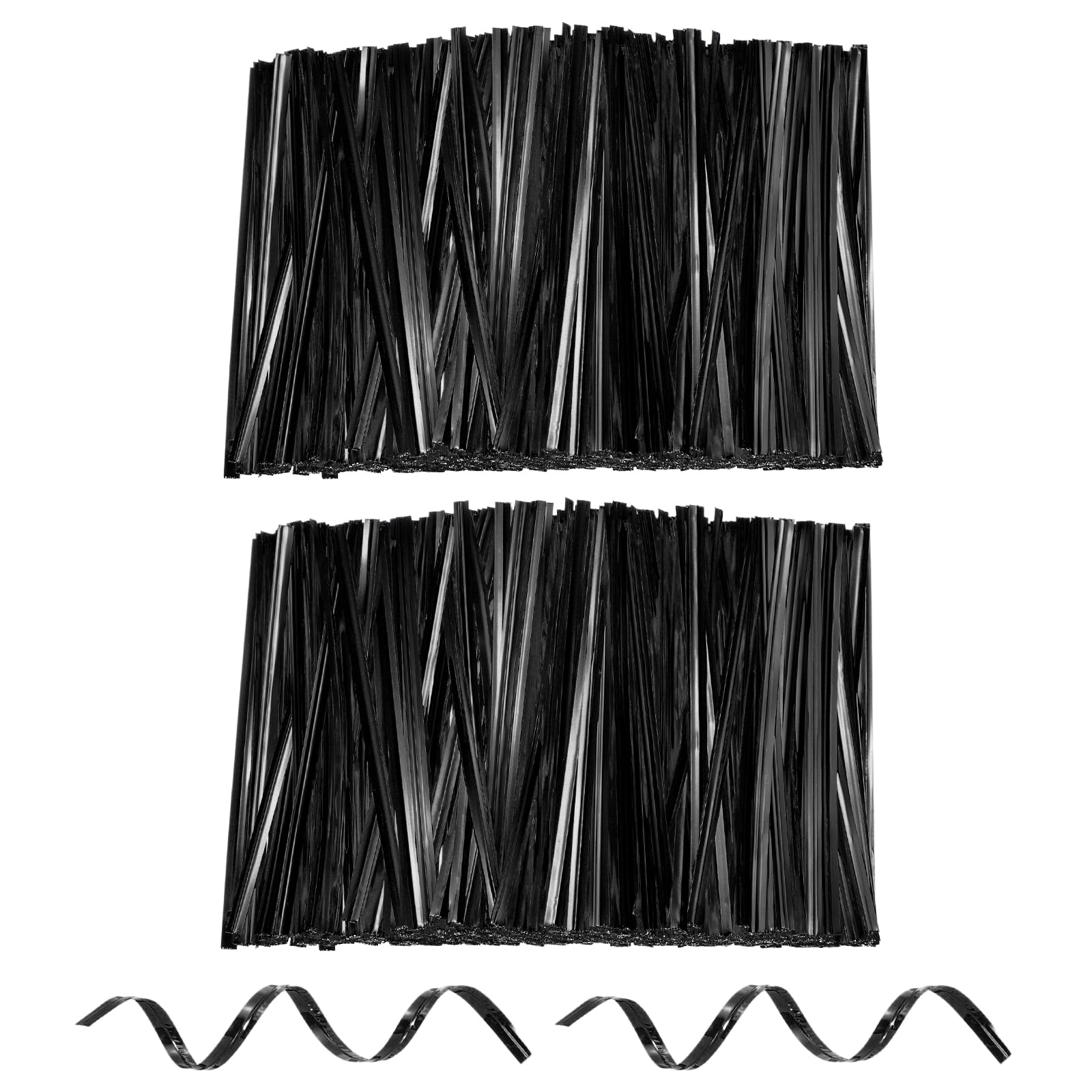sourcing map 1600pcs Bag Twist Ties 100mm Reusable Metallic Twist Ties Wire Cable Ties Plastic Bag Sealers for Party Bread Candy Cake Present Supplies, Black