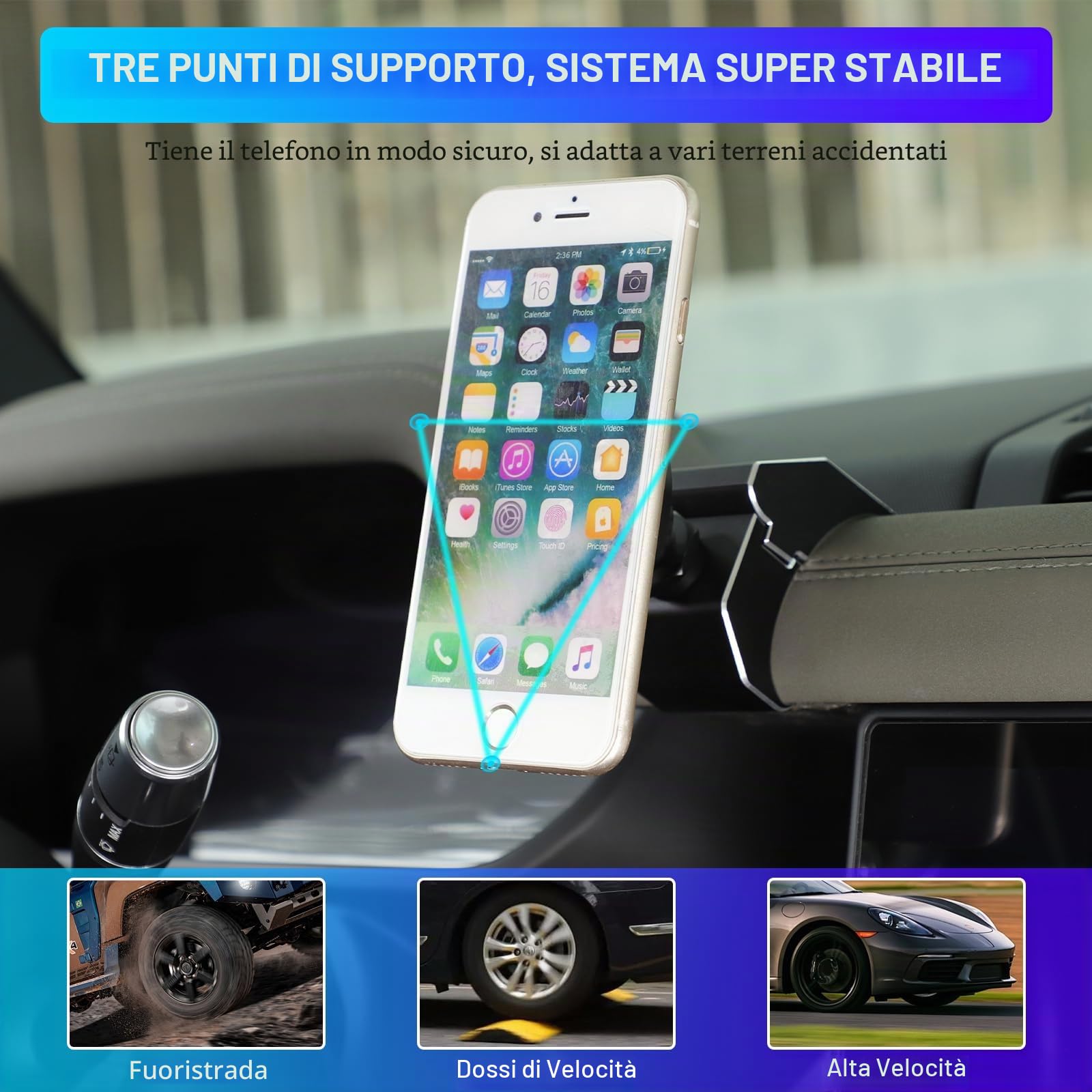 Supporto per cellulare compatibile con Land Rover Defender 2020-2023 | Modello G | lega di alluminio 1 set | Nuovo design magnetico girevole a 360°, supporto magnetico per cellulare Air Vent Car