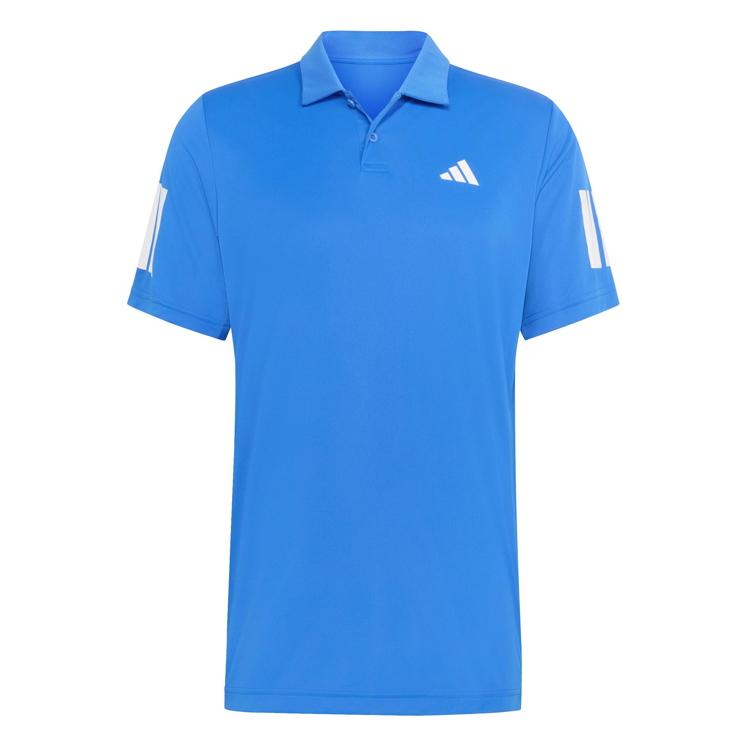 adidas Men's Club Tennis 3-Stripes Polo Shirt, Glory Blue, M