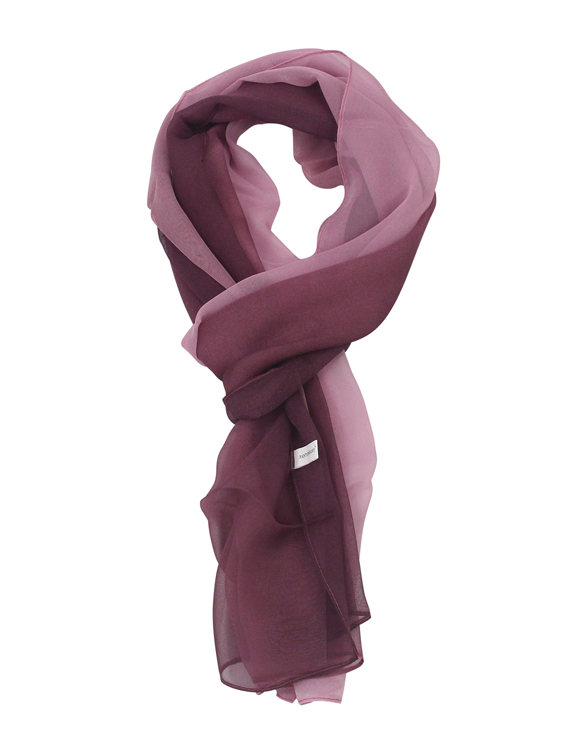Long Chiffon Sheer Scarf Gradient Shaded Colors Lightweight Scarf For Womens