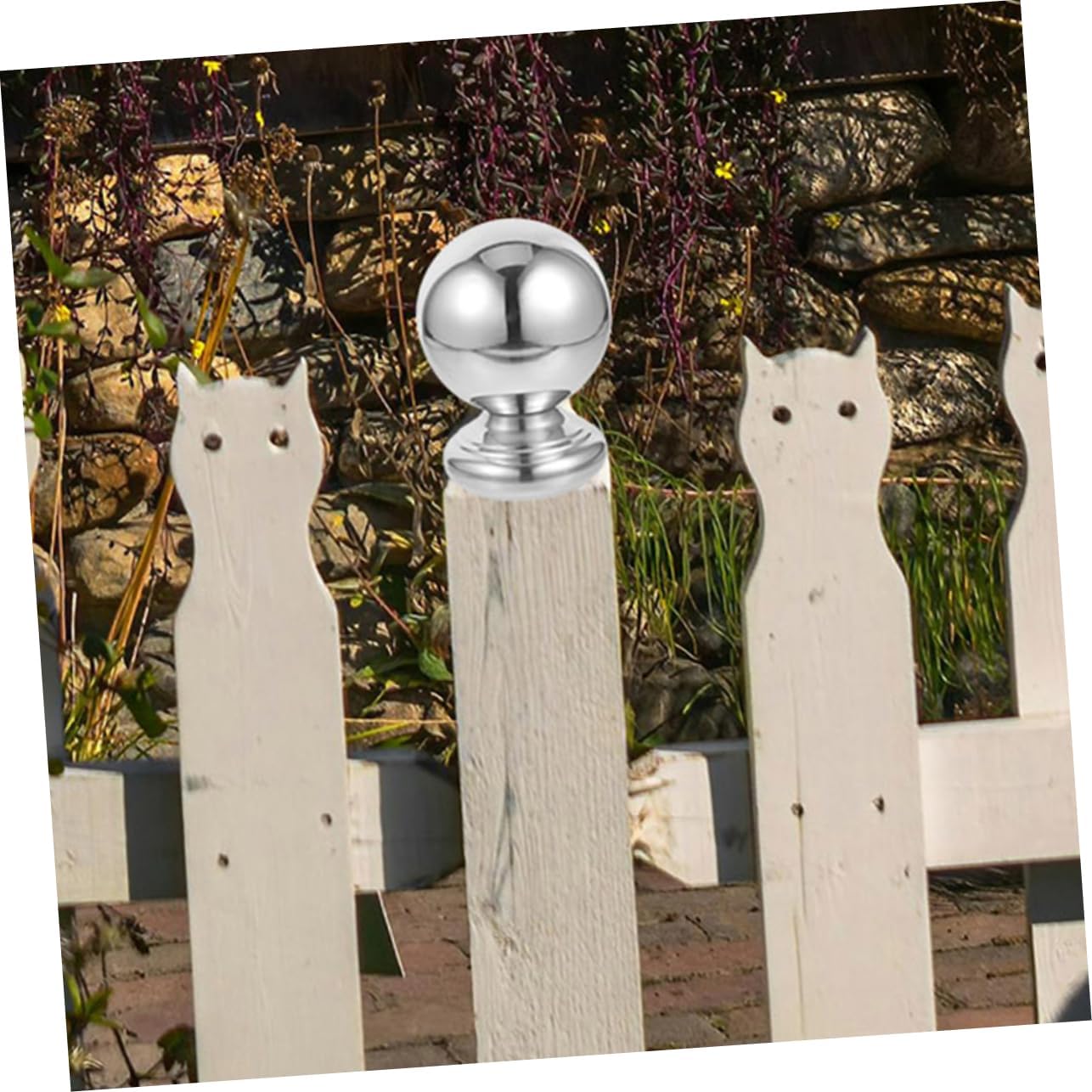 Garden Post Finials 2 Pack of Stainless Steel Fence Balls Fence Post Caps Easy Install