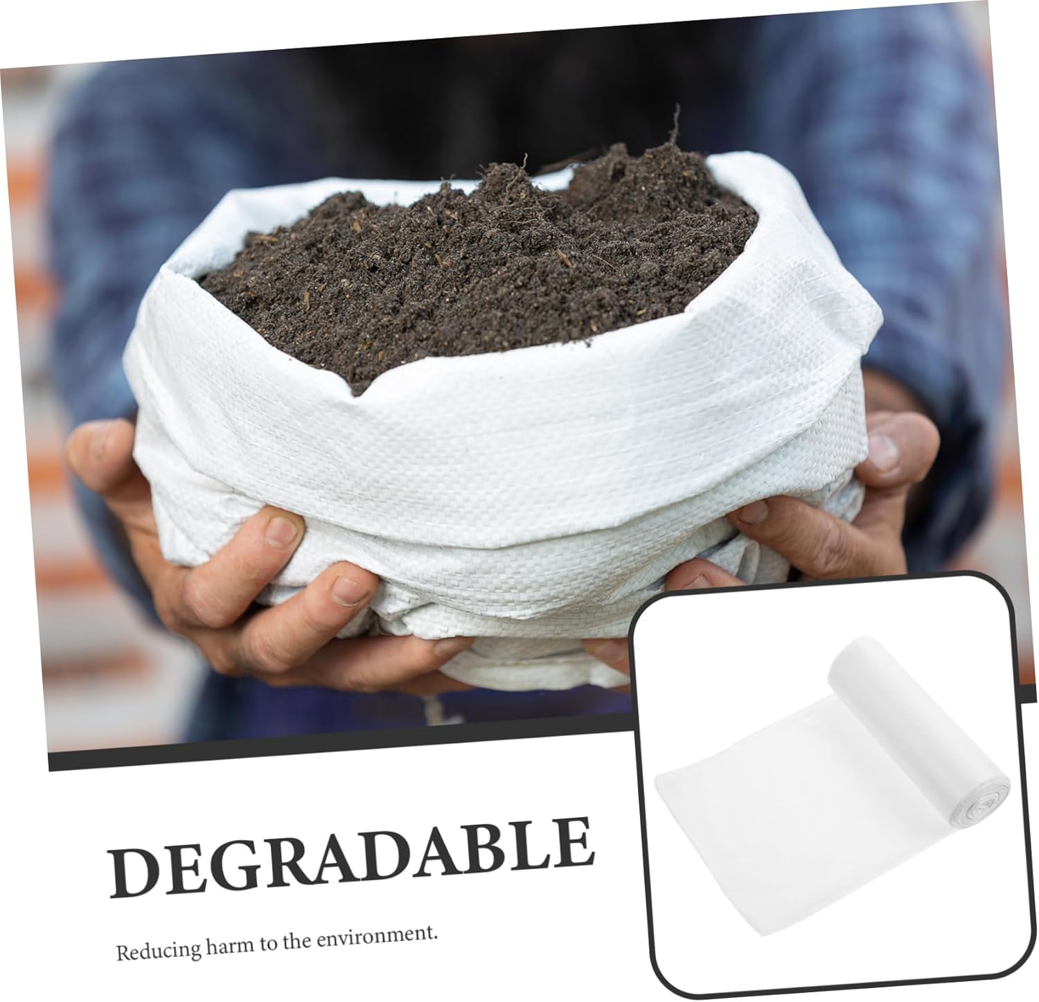 8rolls Biodegradable Compost Bags Extra Thick Lawn Leaf Trash Bags Organic Waste Collection for Gardening and Planting