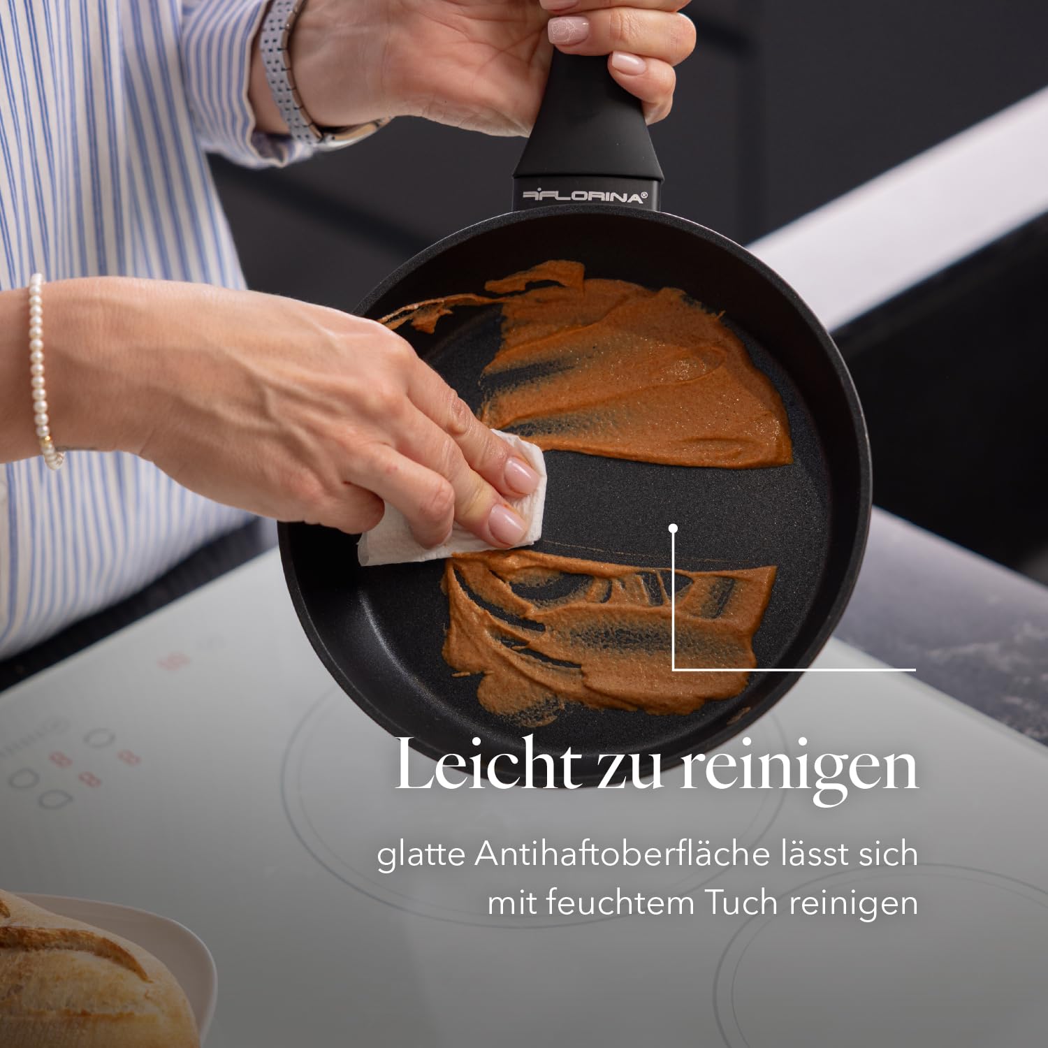 Florina Aluminium Bratpfanne 20 cm Durchmesser I Universalpfanne DELUX Antihaftbeschichtet I Anti-Kratz Pfanne mit Induktionsboden I Pfanne Geeignet für Induktionsherd – Bild 7