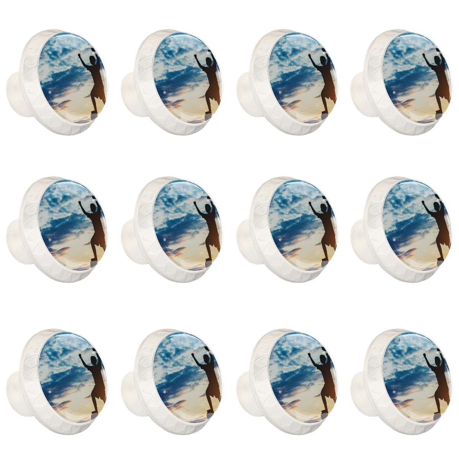 Boutons de cuisine ronds football pour tiroir et armoire de chambre d'enfant x12