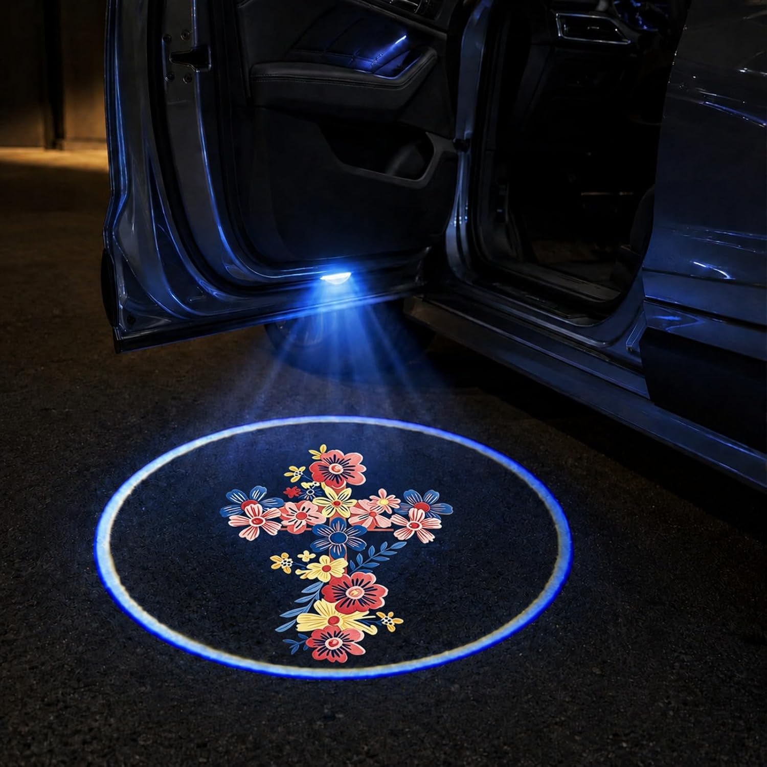 2PCS Car Door Lights Logo Projector Funny Sheep LED Welcome Courtesy Ghost Shadow Lamp fit for Dodge Ram 1500 2500 Accessories