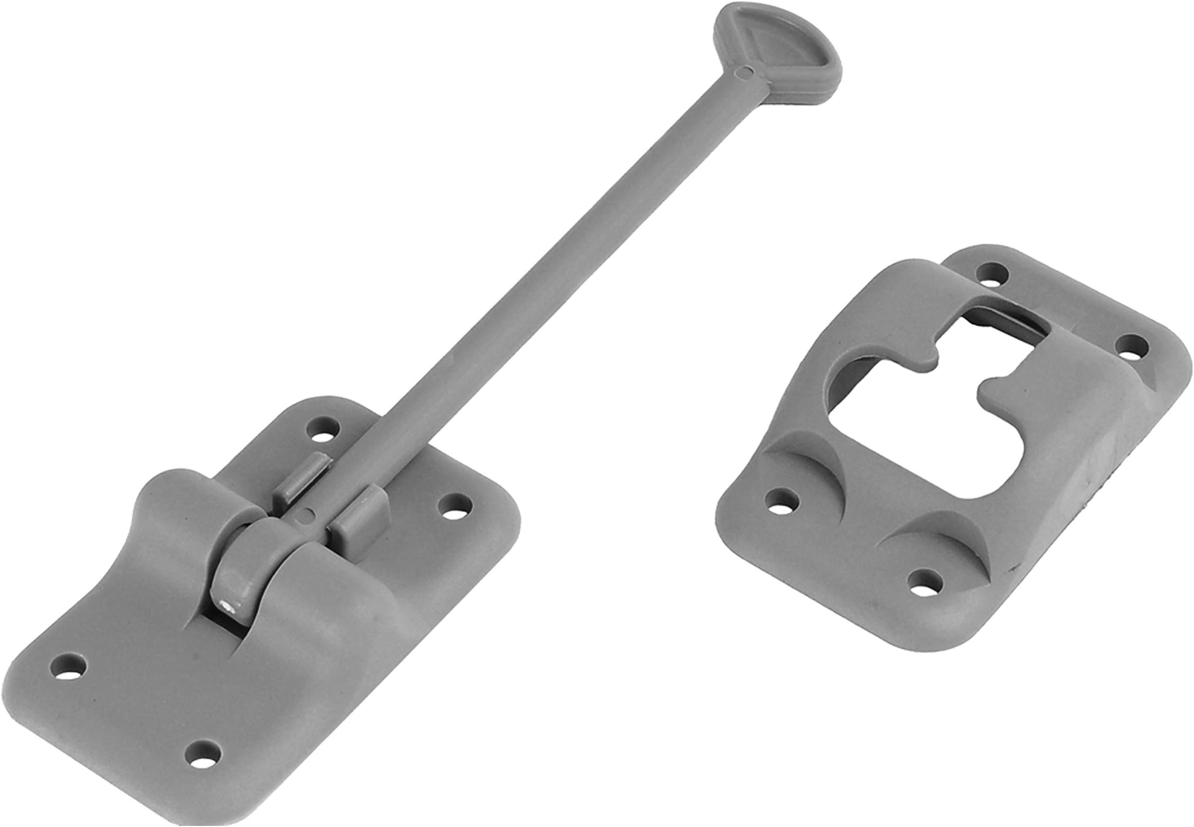 RV Designer E238 Entry Door Holder - T-Style RV Door Holder 6" Gray - Durable Plastic for Camper/RV Doors - Easy Install with Plunger & Screws - Top RV Accessories