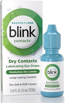 Blink Contacts Lubricating Eye Drops 0.34 fl oz (10 mL), Pack of 3