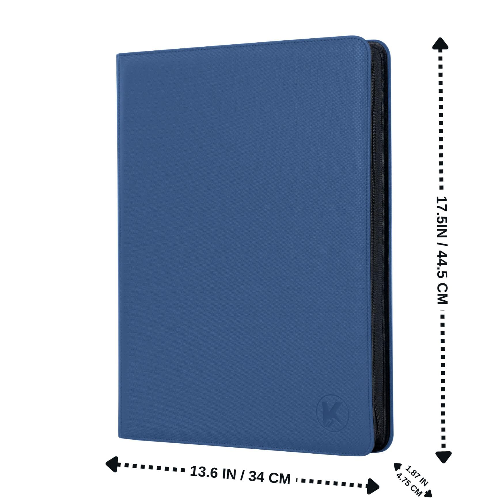 Raccoglitore per carte collezionabili con oltre 1000 tasche, album a 16 tasche compatibile con carte MTG, carte sportive e altre carte collezionabili di dimensioni standard (blu)