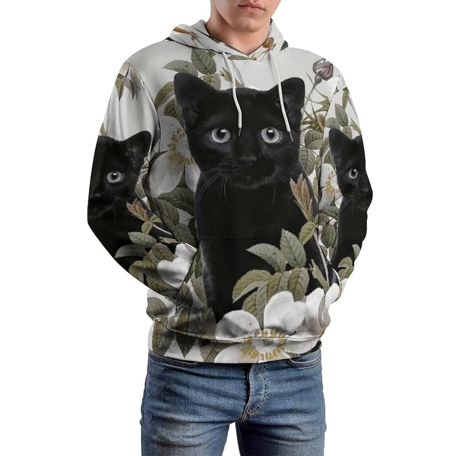 【新品】猫プリント ベーシストIKUO パーカー　L 猫耳クロスパーカー– A AM STUDIO