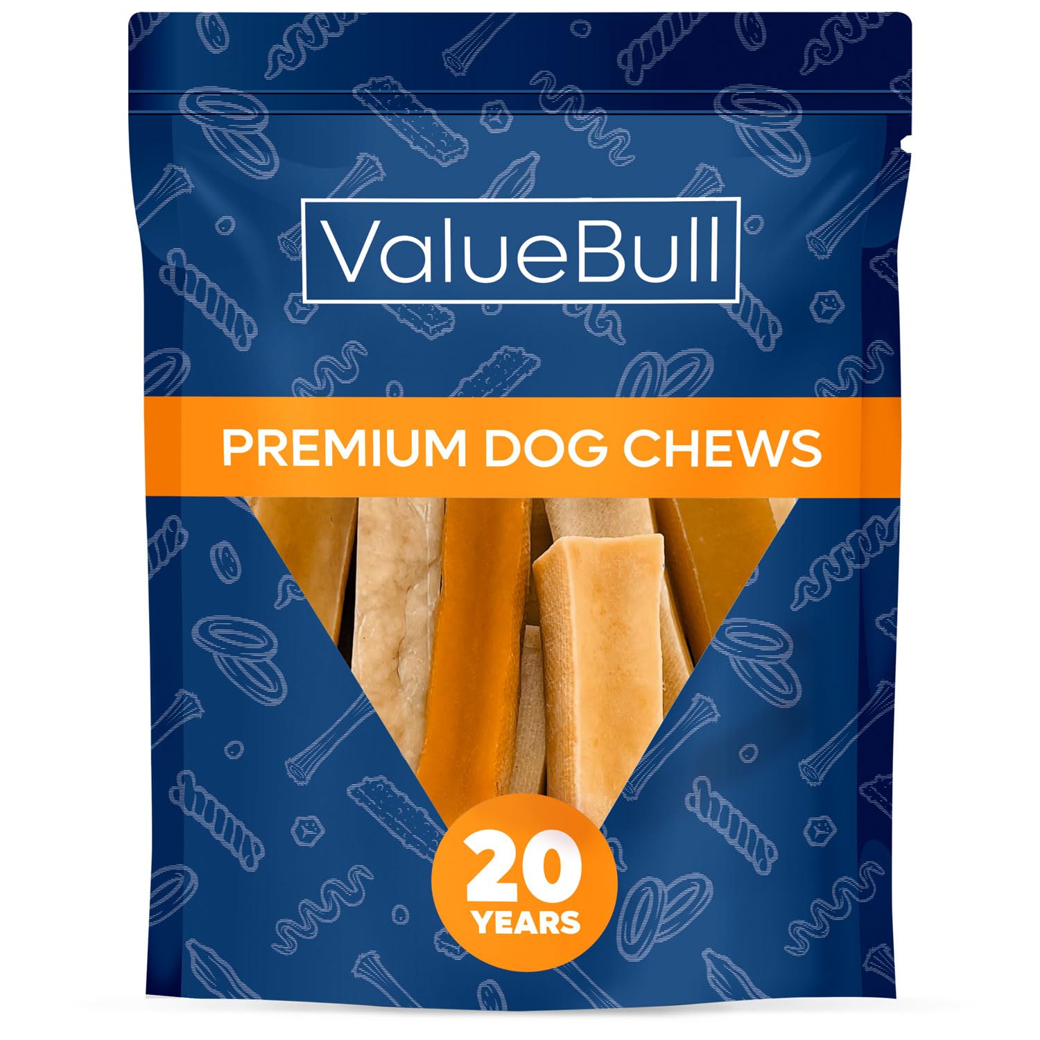 ValueBull Himalayan Yak Cheese Dog Chews, Medium, 10 ct - Long Lasting for Aggressive Chewers, All Natural, Healthy & Safe, Low Odor Nepal Yak Milk