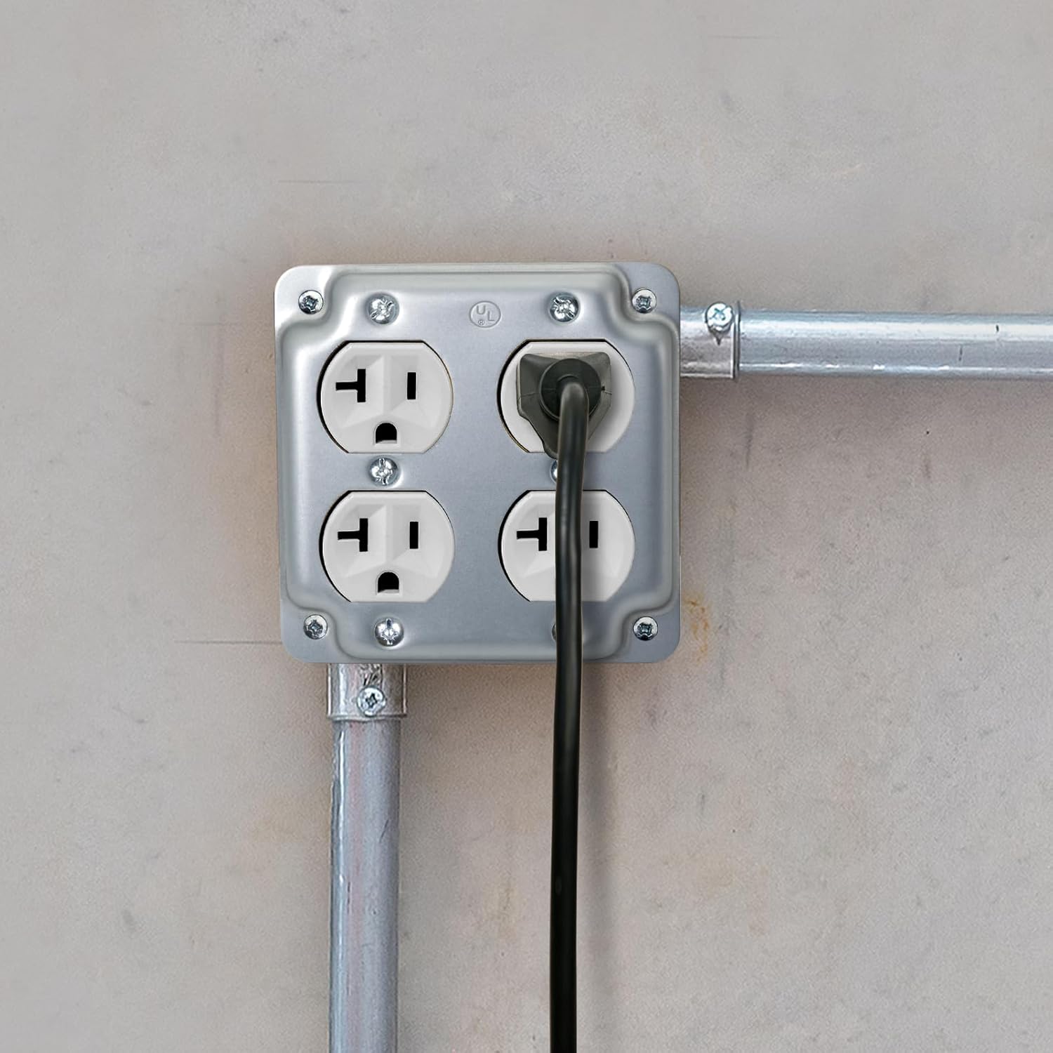 (Pack of 8) Galvanized Steel Metal Box Outlet Covers for 4 Inch Electrical Box,Easy to Install