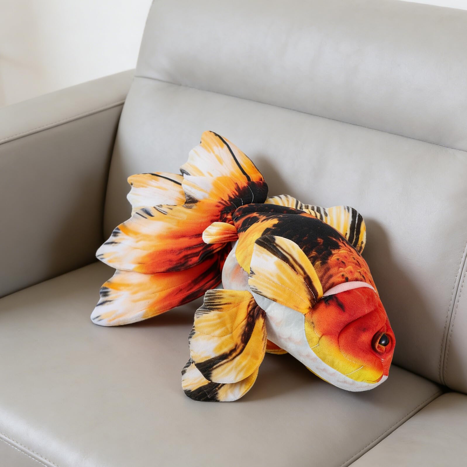TOYANDONA Cuscino di Peluche a Forma di Pesce Rosso Realistico Morbido Cuscino Decorativo per Divano e Letto per Arredamento Casa e Relax