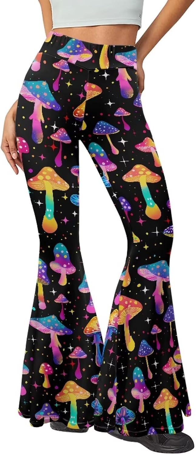 High Waist Hip Lifting Bootcut Yoga Pants Tummy Control Bell Bottom Flared Yoga Leggings for Women Size XS-2XL