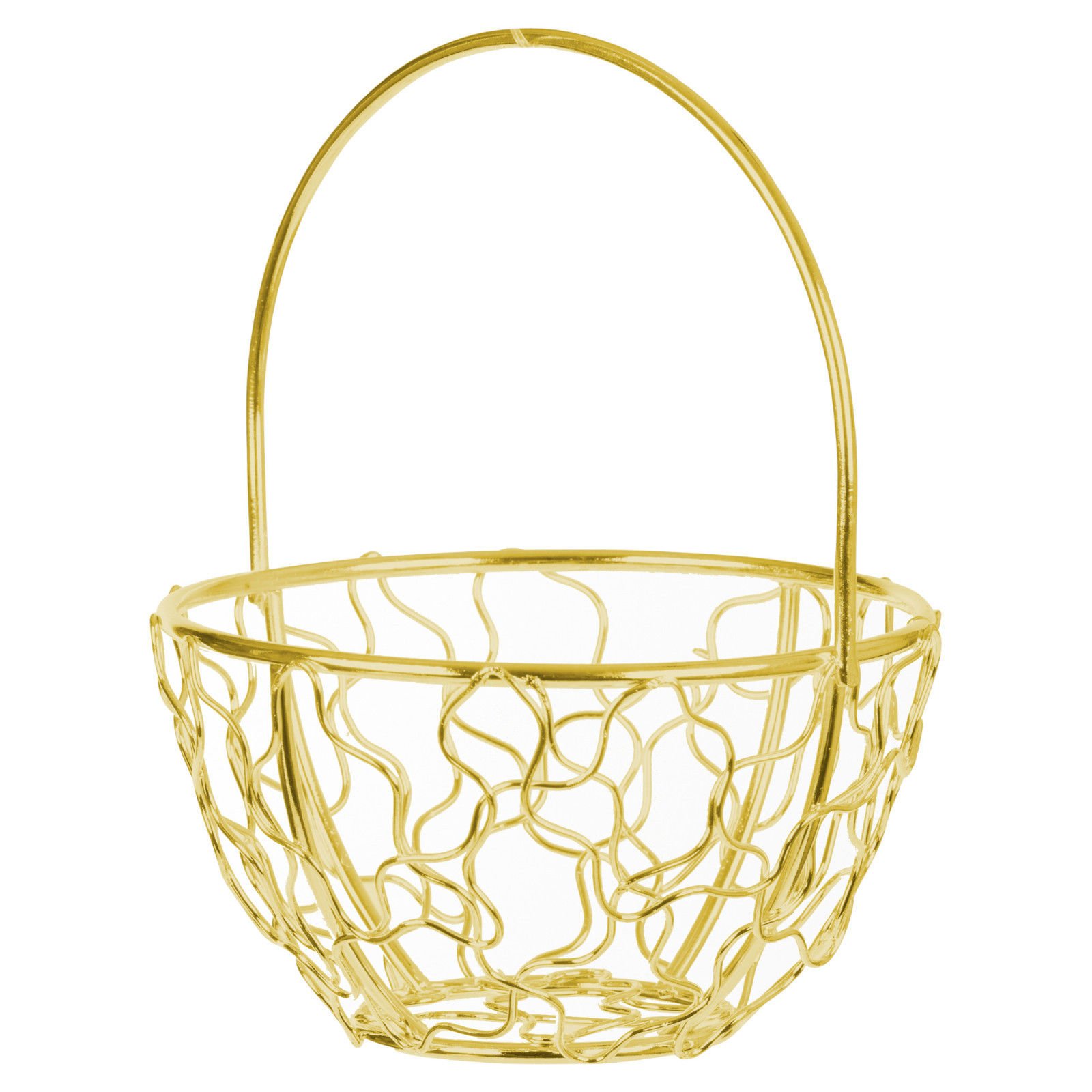 Urbnliving Round Gold Small Wire Mesh Basket